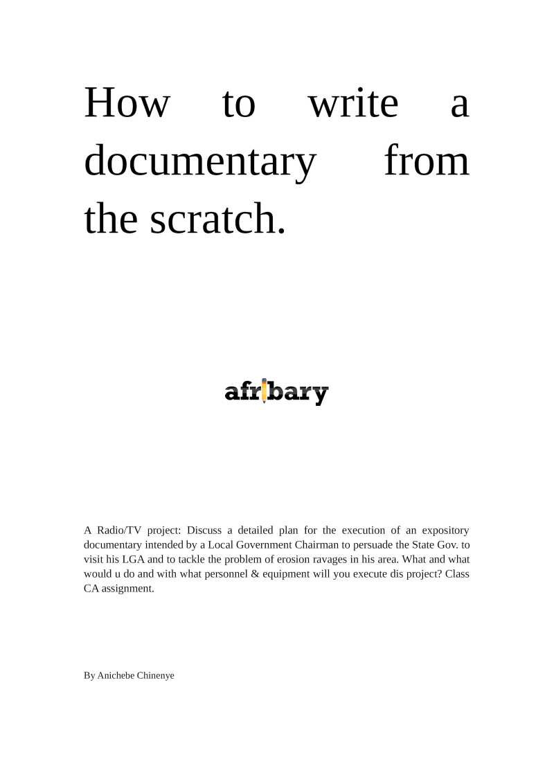 How to Write a Documentary from the Scratch