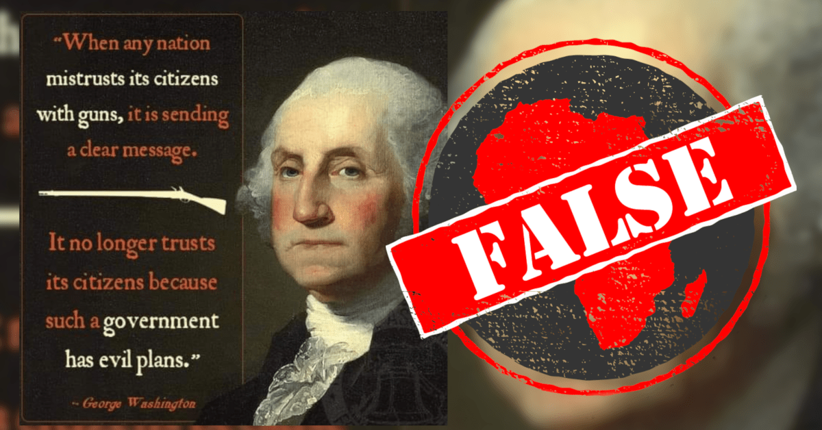 No, Washington didn't say a government that
