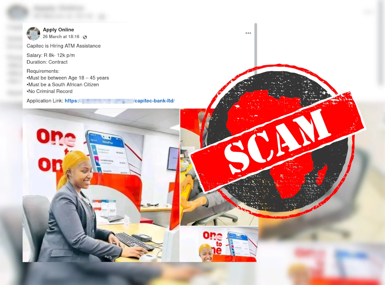 Scam alert Capitec is not hiring ‘ATM assistance’ through Facebook