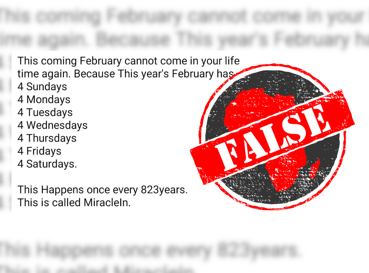 Joke turned to miracle? Except for leap years, every February has