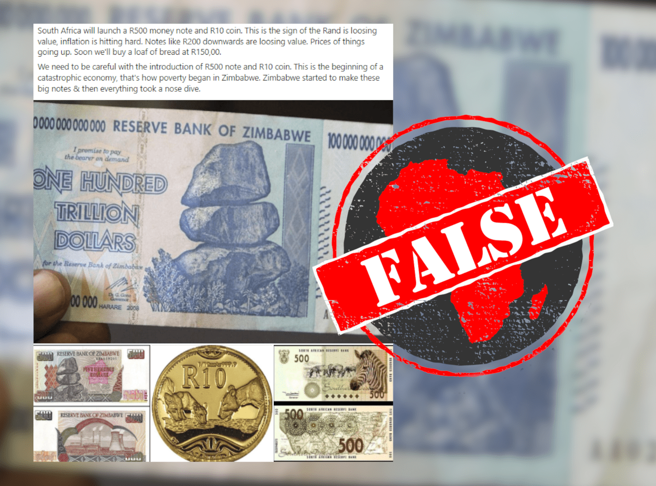 South Africa to launch R500 note and R10 coin? No, scary hyperinflation