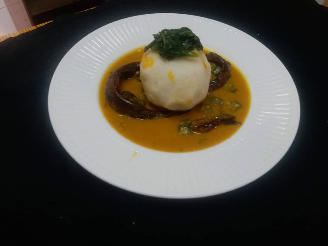 Couscous corn sauce yellow smoked fish