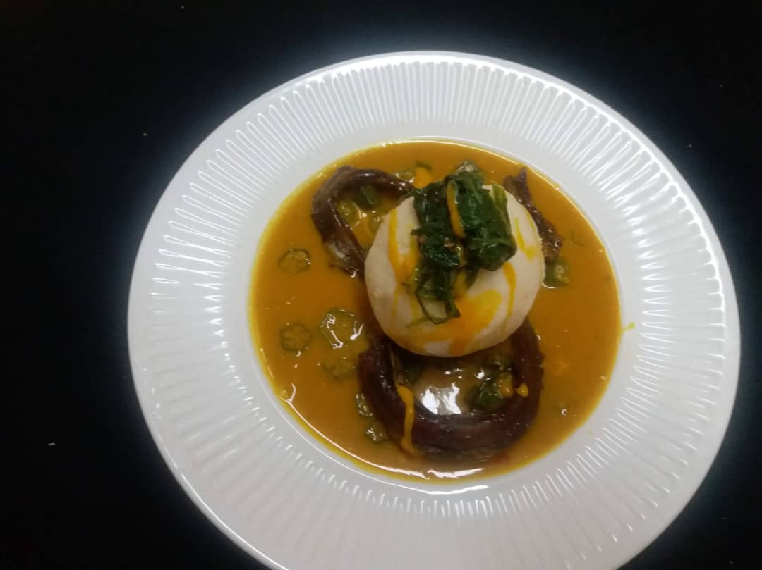 Couscous corn sauce yellow smoked fish