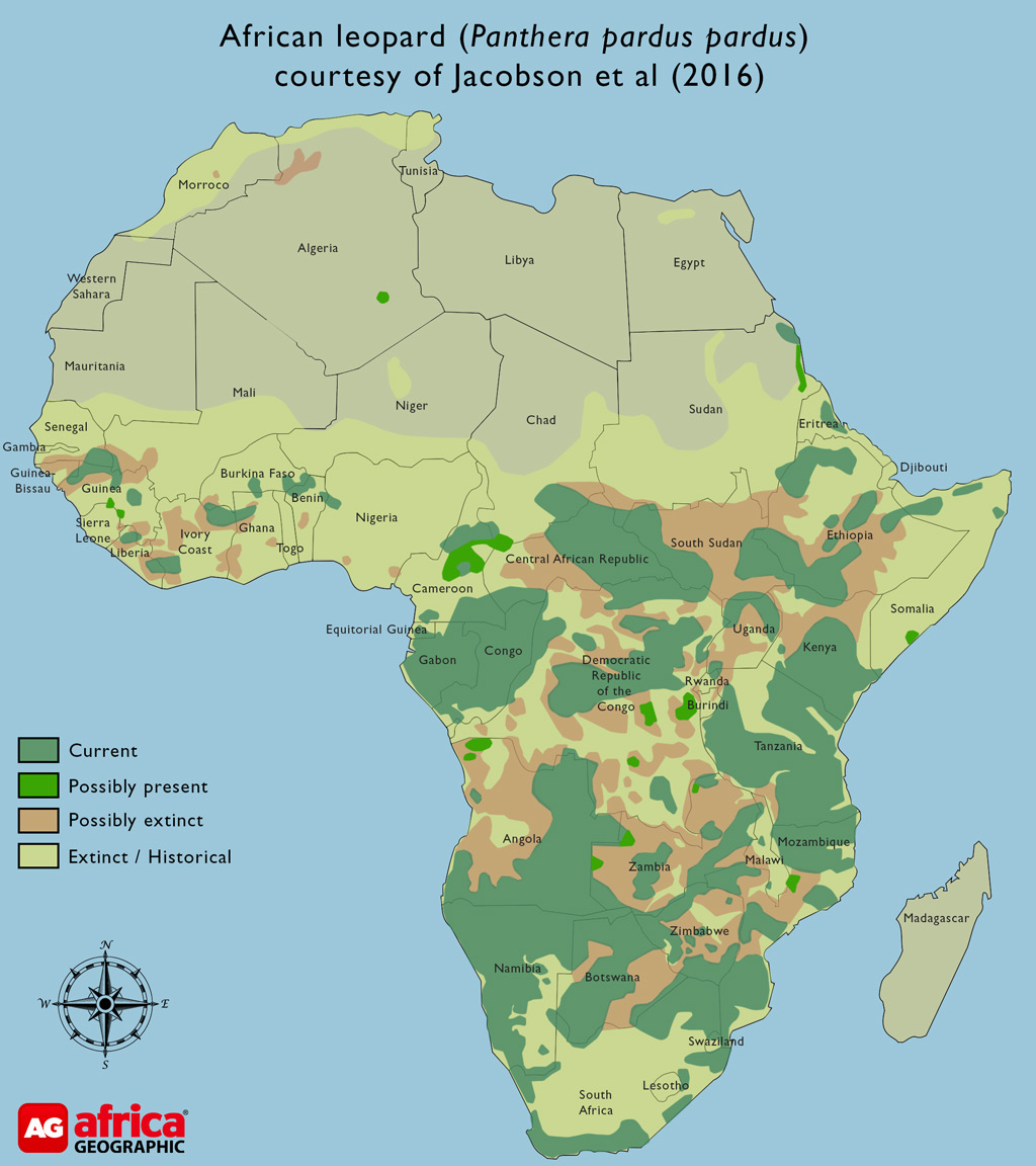 leopardspeciesstudymap Africa Geographic