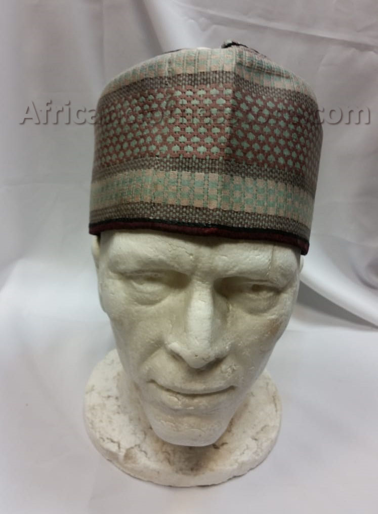 Multicolour Handmade Hausa Cap Neutral African Clothes Store