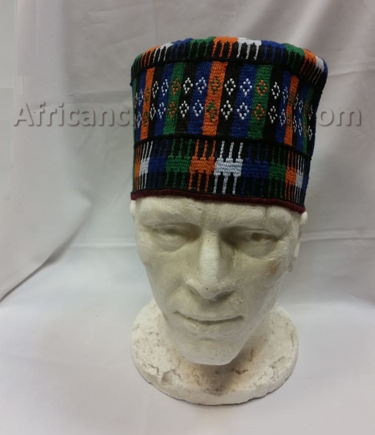 Multicolour Handmade Hausa Cap African Clothes Store