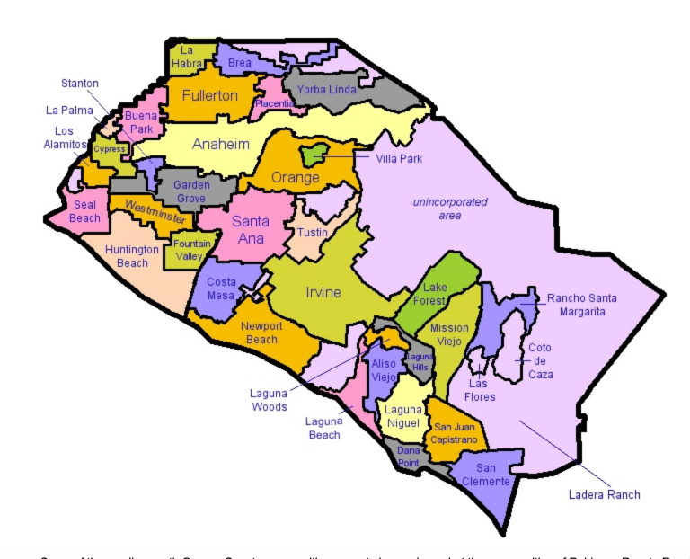 OrangeCountymapMulticolor A Friendly Letter