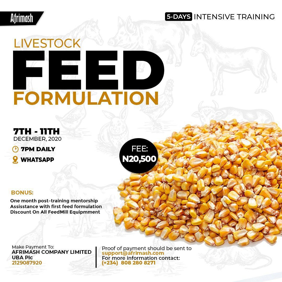 Livestock Feed Formulation inar (5Days Intensive Online Training