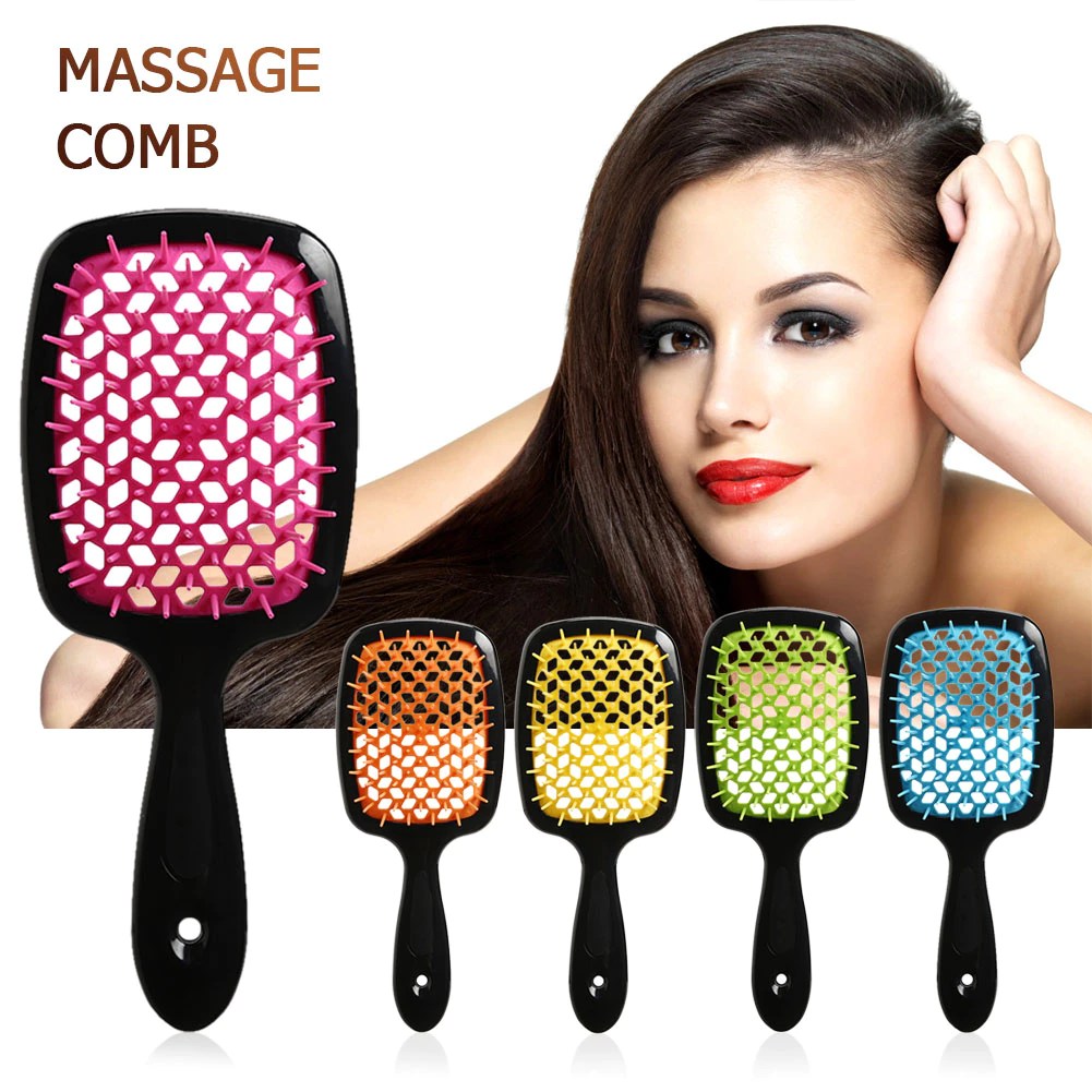 Hollow Mesh Massage Hair Comb Afrosentail Beauty Store NZ