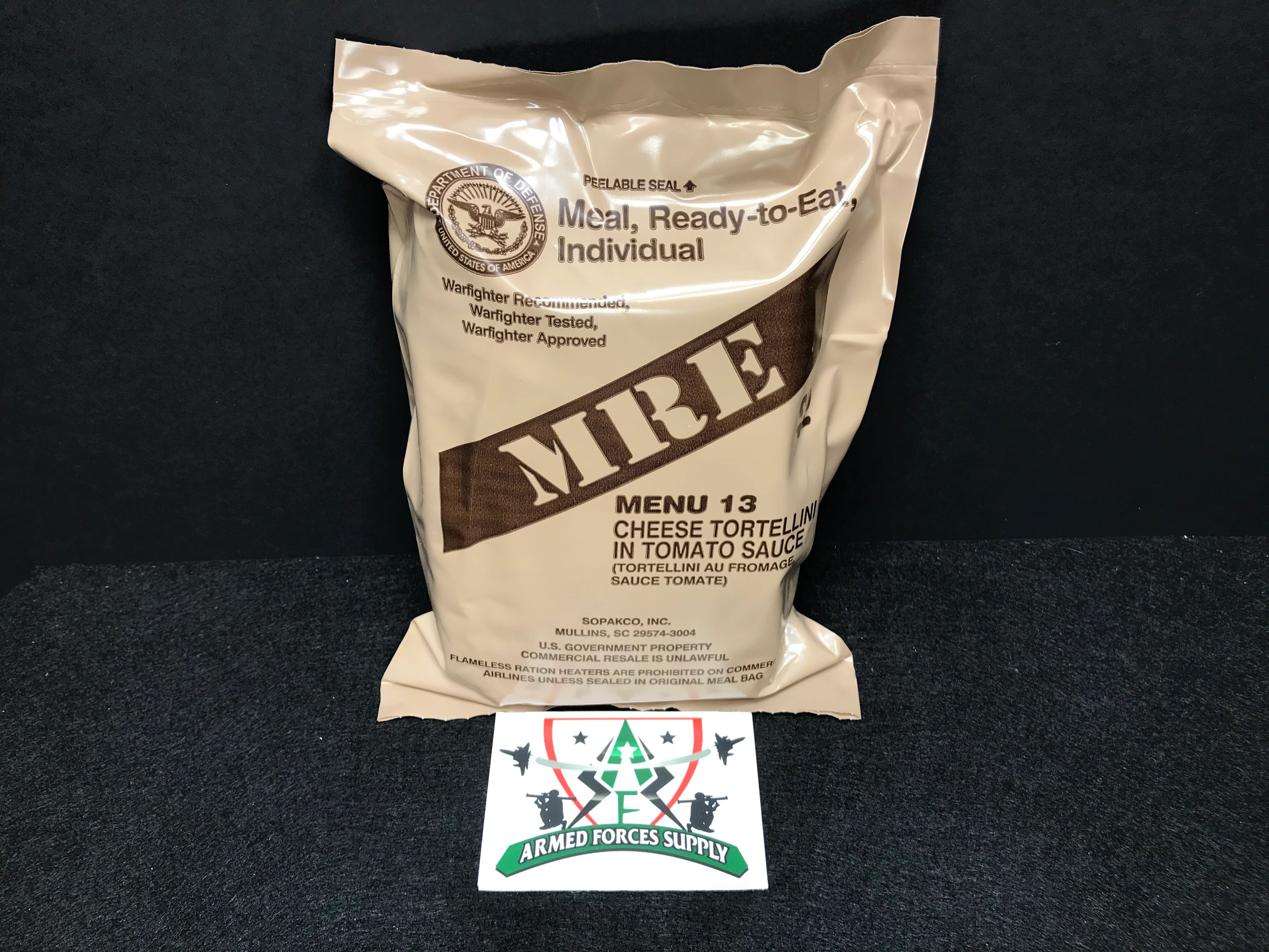 CHEESE TORTELLINI IN TOMATO SAUCE MRE Armed Forces Supply