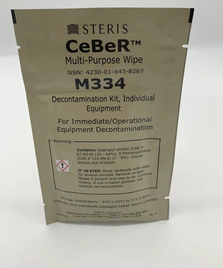 Decontamination kit Steris CeBeR MultiPurpose Wipe M334. NSN 423064
