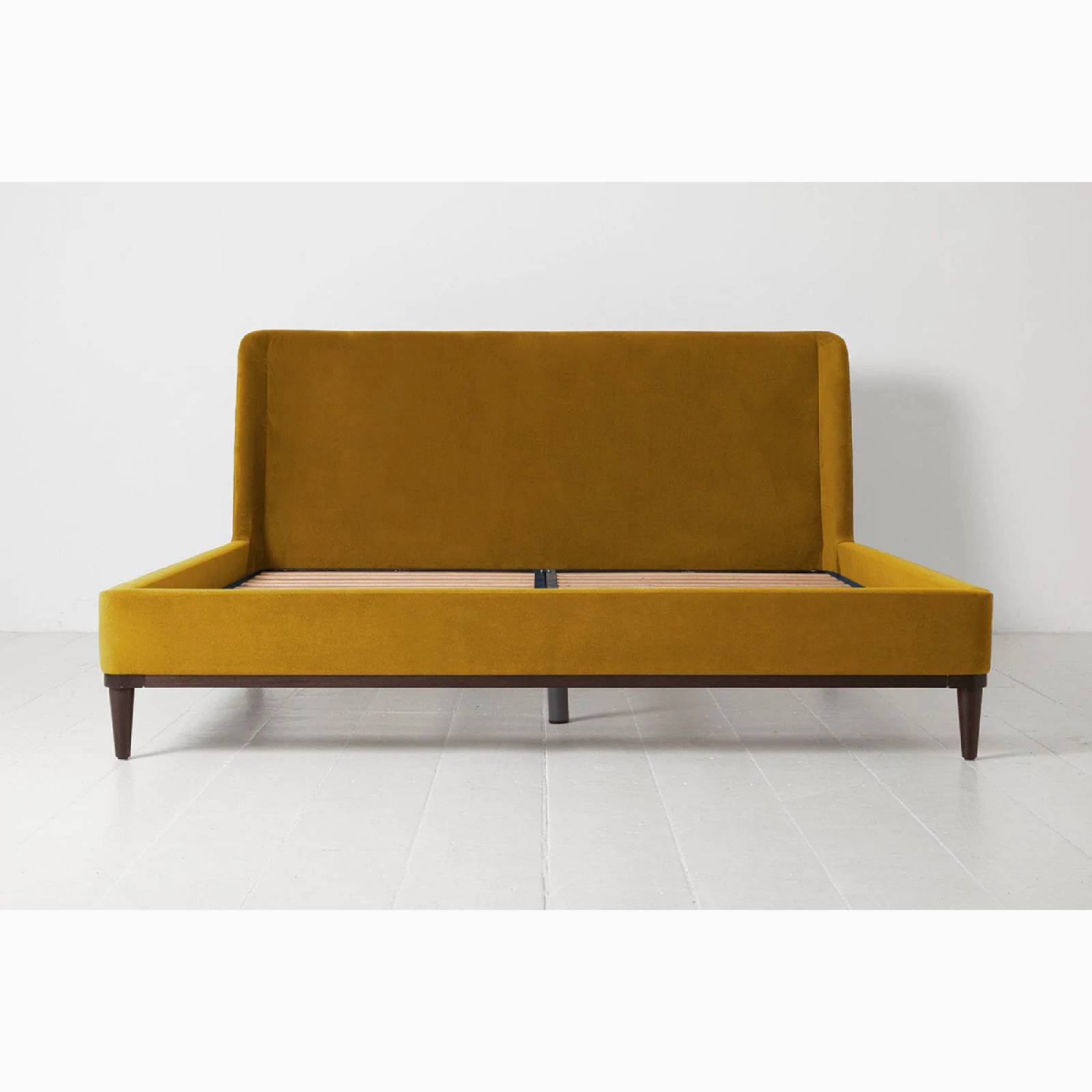 Swyft Bed 02 Super King Size Bed Frame Velvet Mustard
