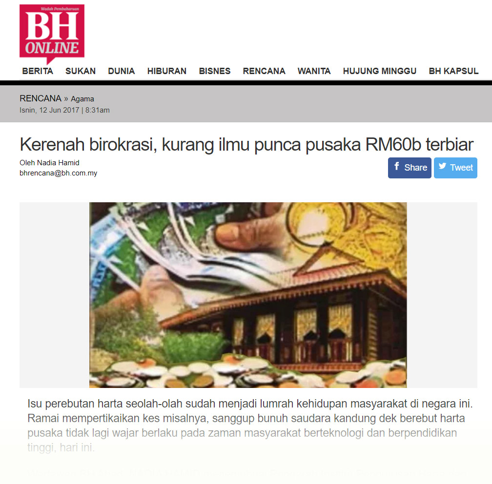 Kerenah Birokrasi, Kurang Ilmu Punca Pusaka RM60b Terbiar