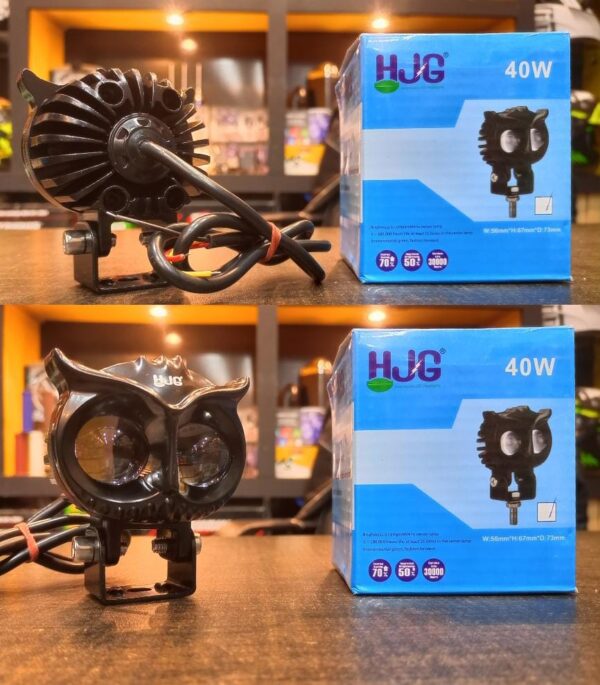 1 pce HJG Auxiliary Owl Projector Dual Color Yellow White 40W LED