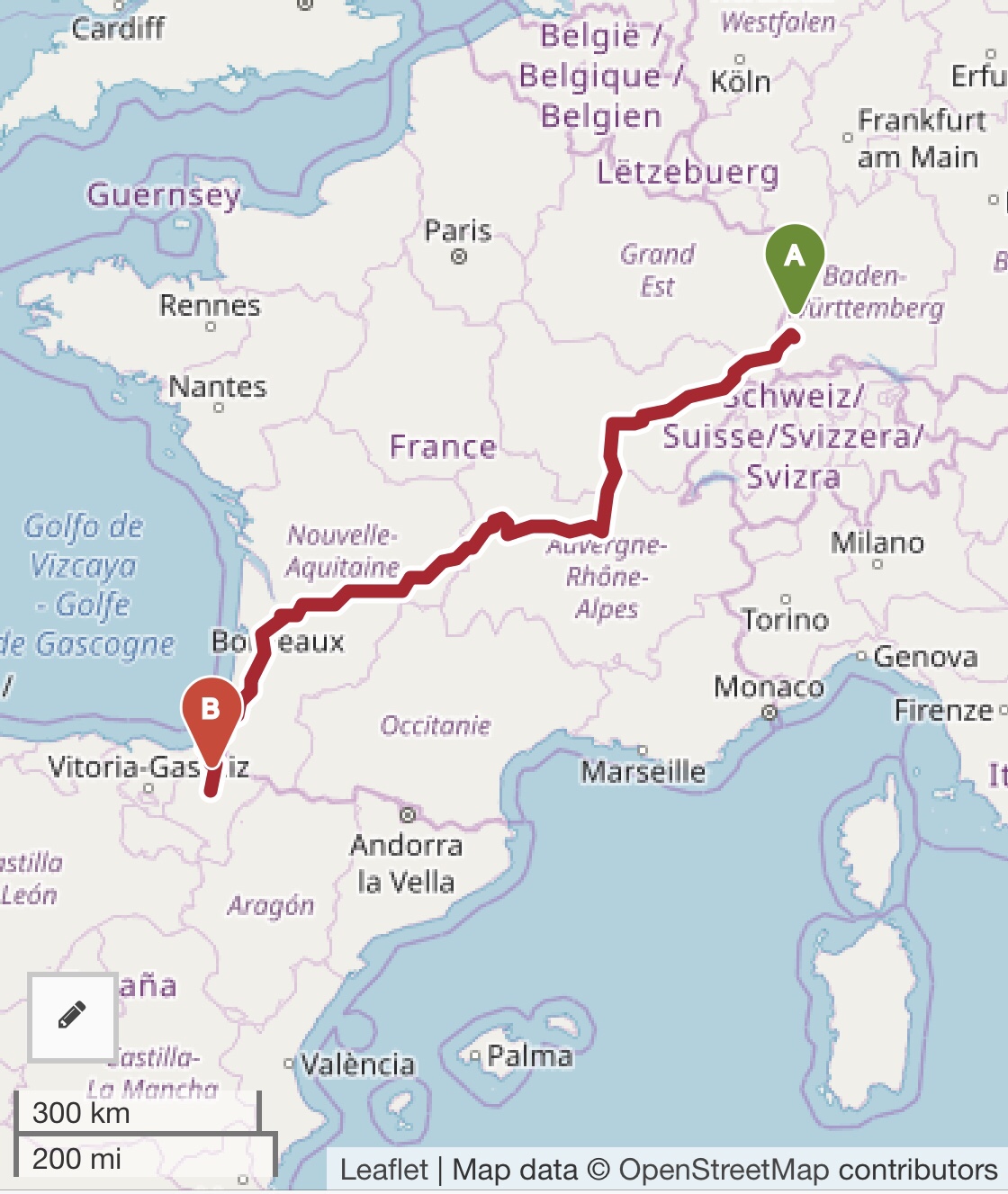 Nationalstraßen Frankreich Karte Oktober 2018 Quer durch Frankreich AG2018