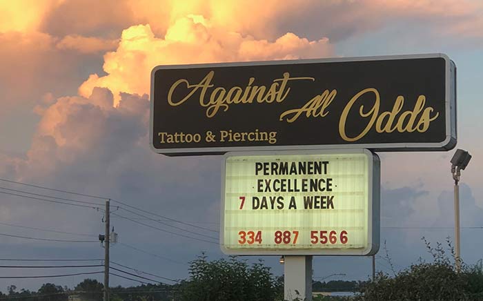 Against All Odds Tattoo Auburn, AL (334)8875566 Against All Odds