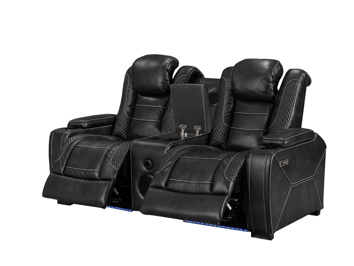 Norseman ELECTRIC LED light 2 Seater Recliner with Adjustable Headrest