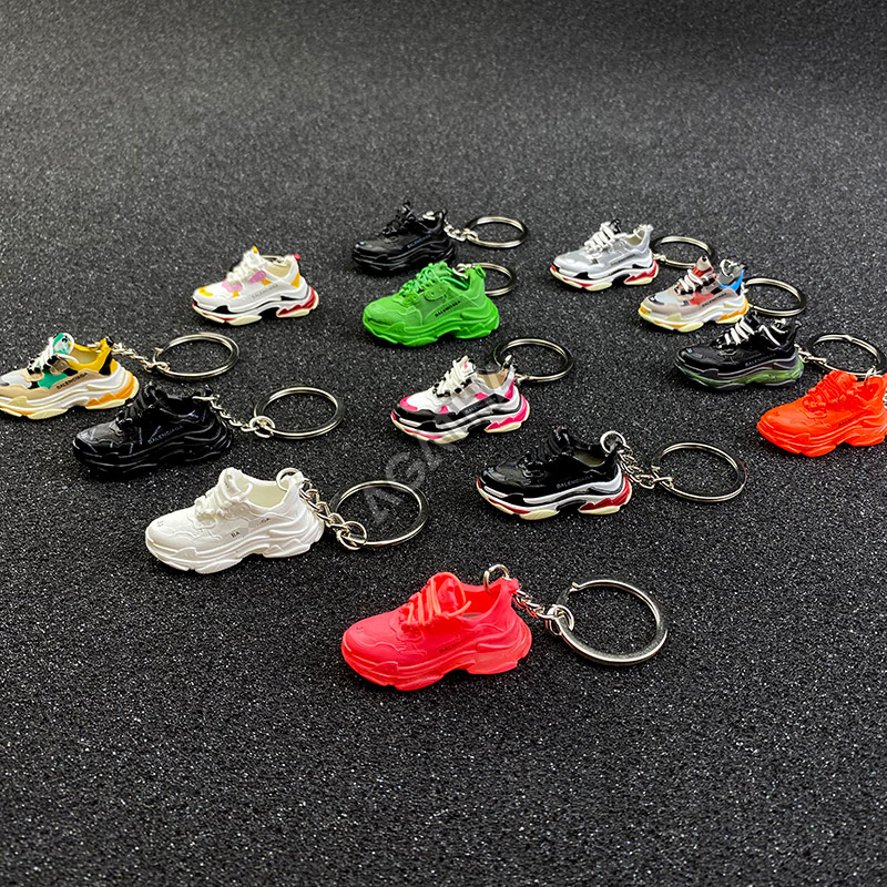 3D sneaker keychain wholesale mini shoe Balenciaga Triple S Black White