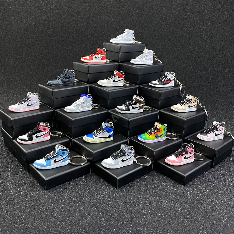 3D sneaker keychain wholesale mini shoe Air Jordan 1 Mid Yellow Toe
