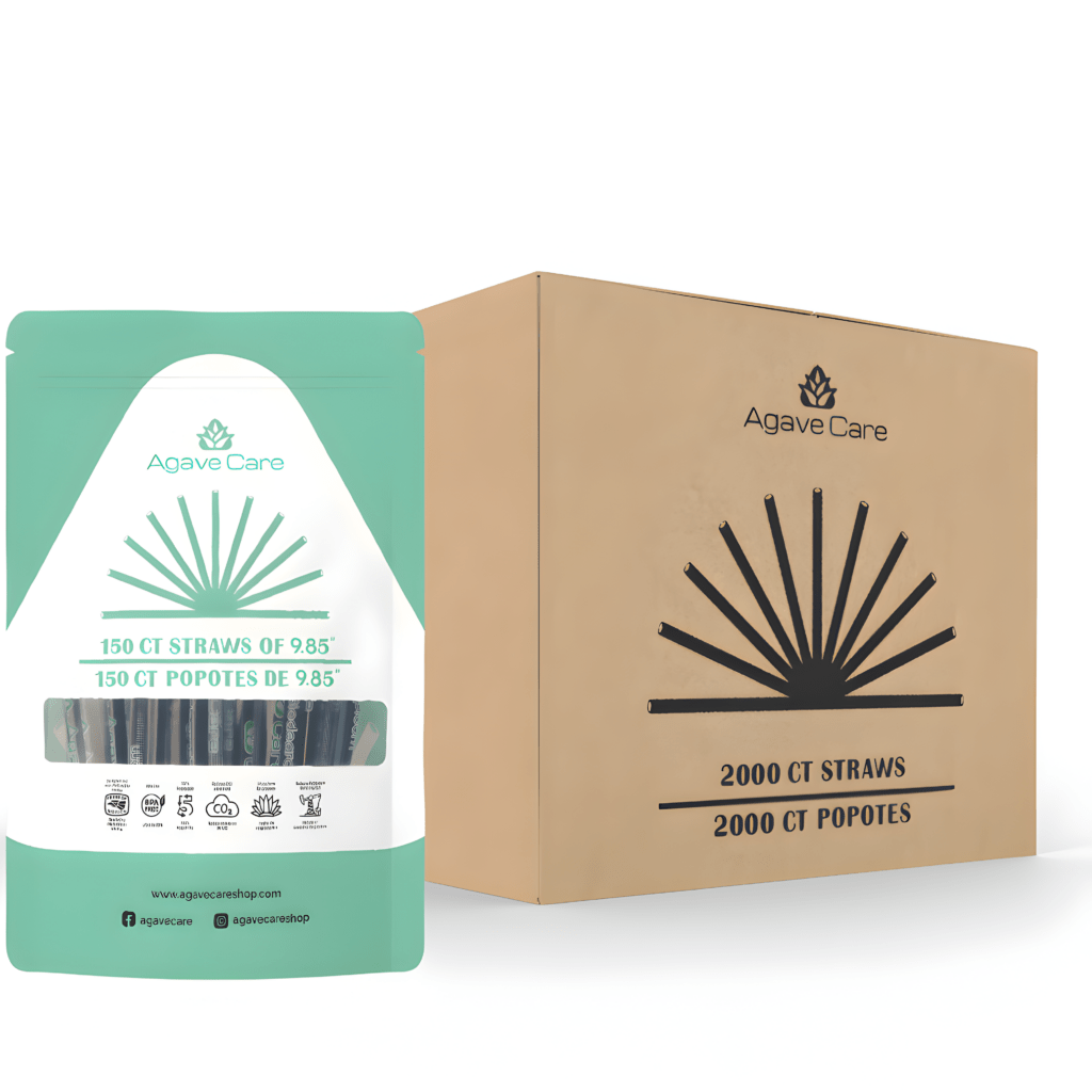 Agave Care Sustainable Agave Straws 9.85″ Black Wrapped 2000