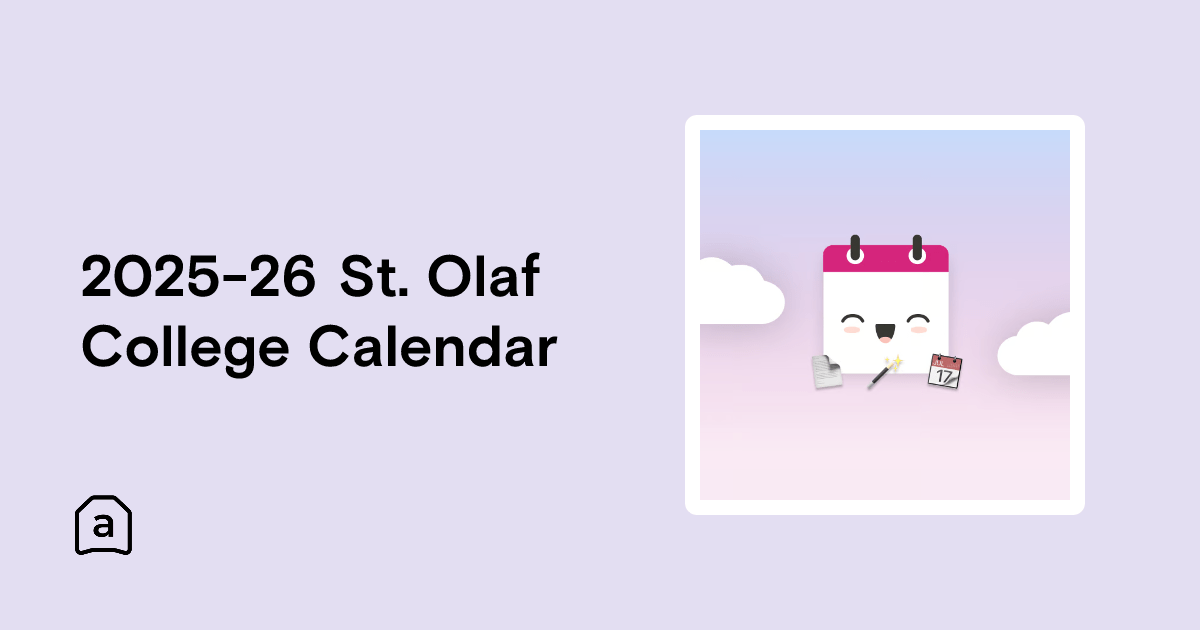 202526 St. Olaf College Calendar Agenda Hero