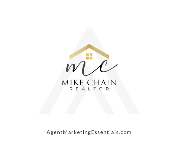 Minimal Real Estate Logo (Gold House & Cursive Initials)