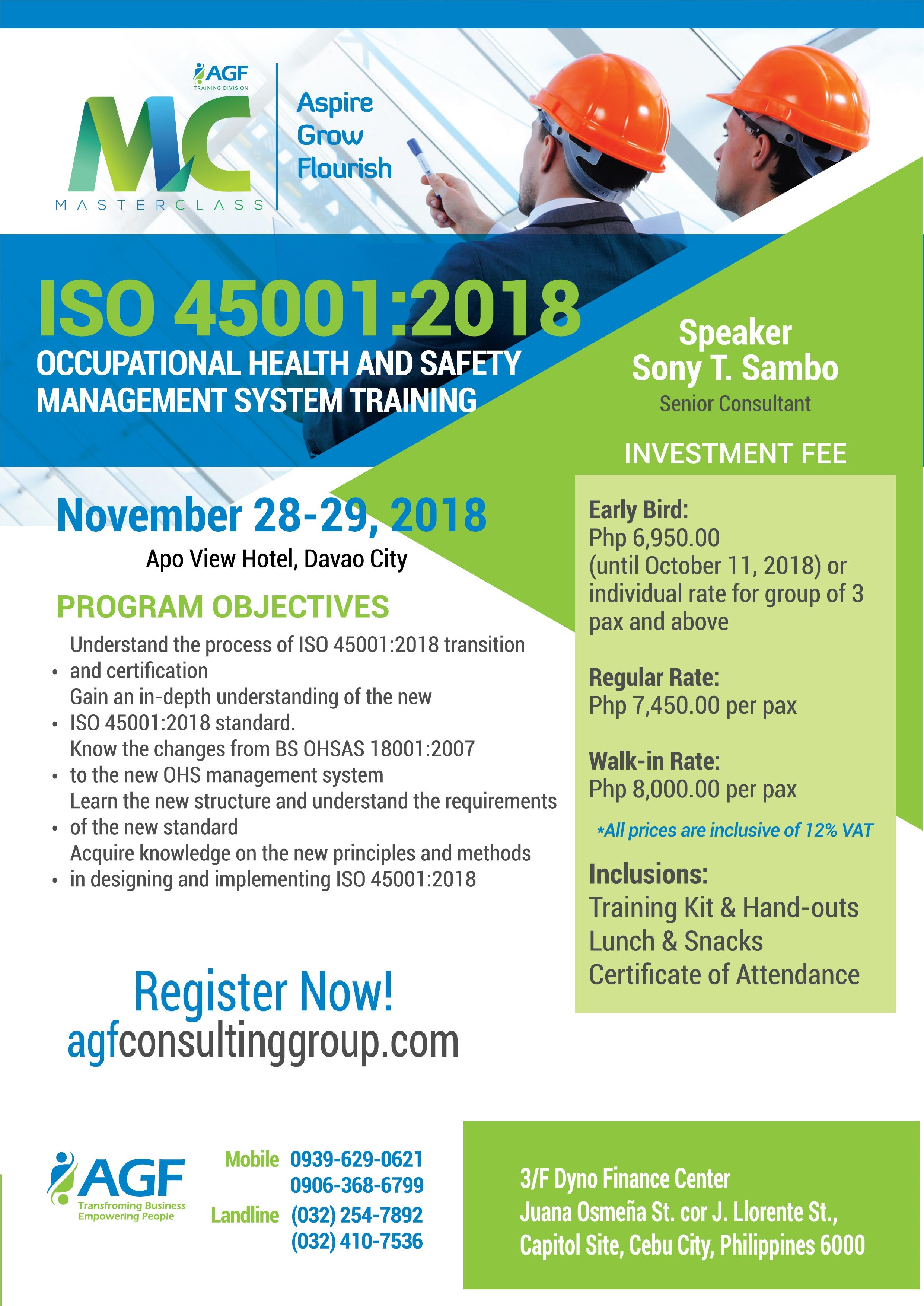 ISO 450012018 Occupational Health and Safety Management System Training