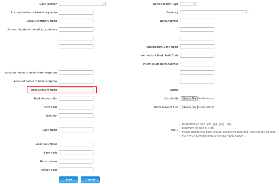 What should I do if I see “Rejected” bank account status? Agoda Homes
