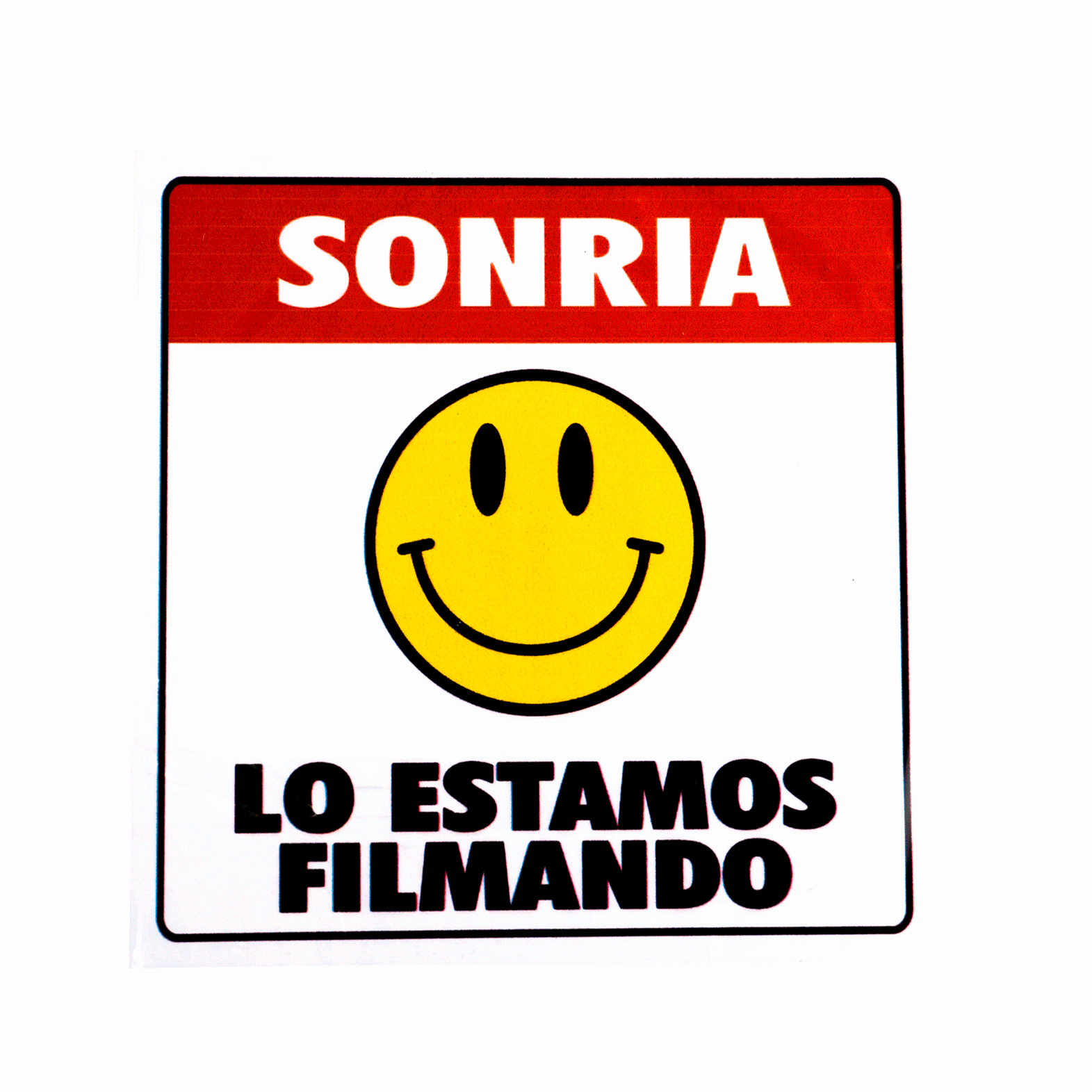 Señalética "Sonria Lo Estamos Filmando" 20X20Cm - Agp Etiquetas