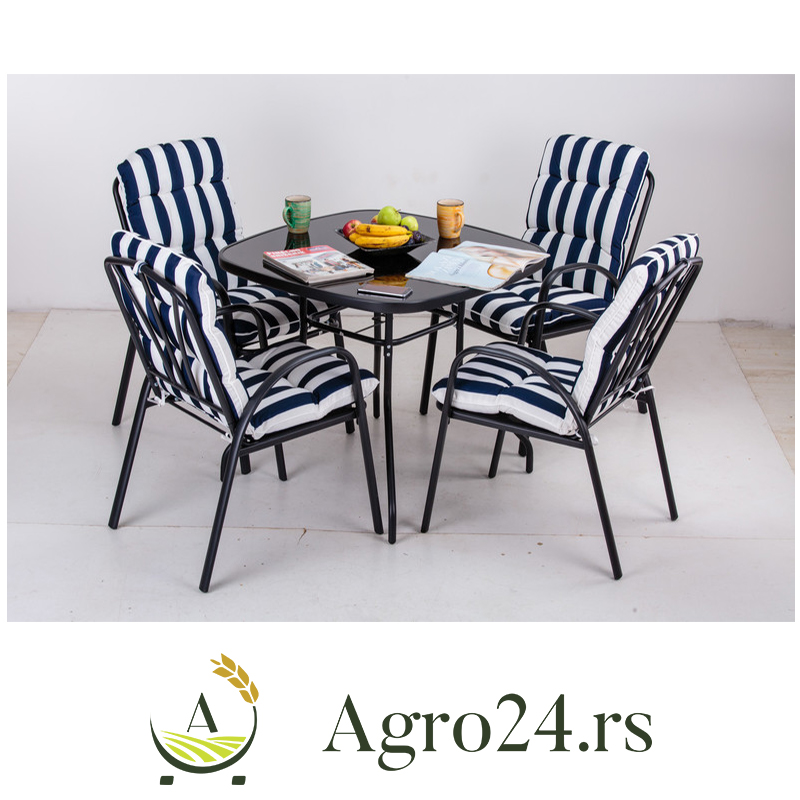 Bastenski Set Veneto Sto 4 Stolice Sa Jastucima Agro24 Rs