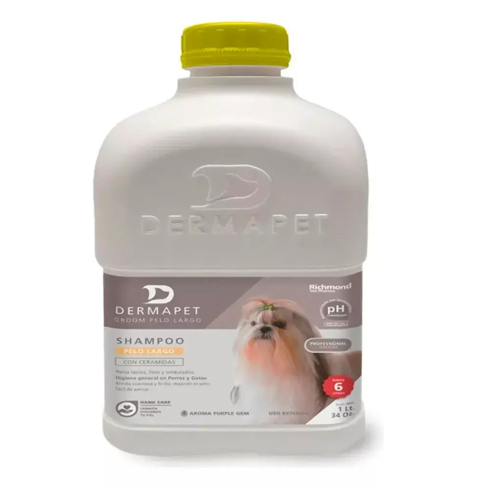 Shampoo Pelo Largo Dermapet 1L Agropyme