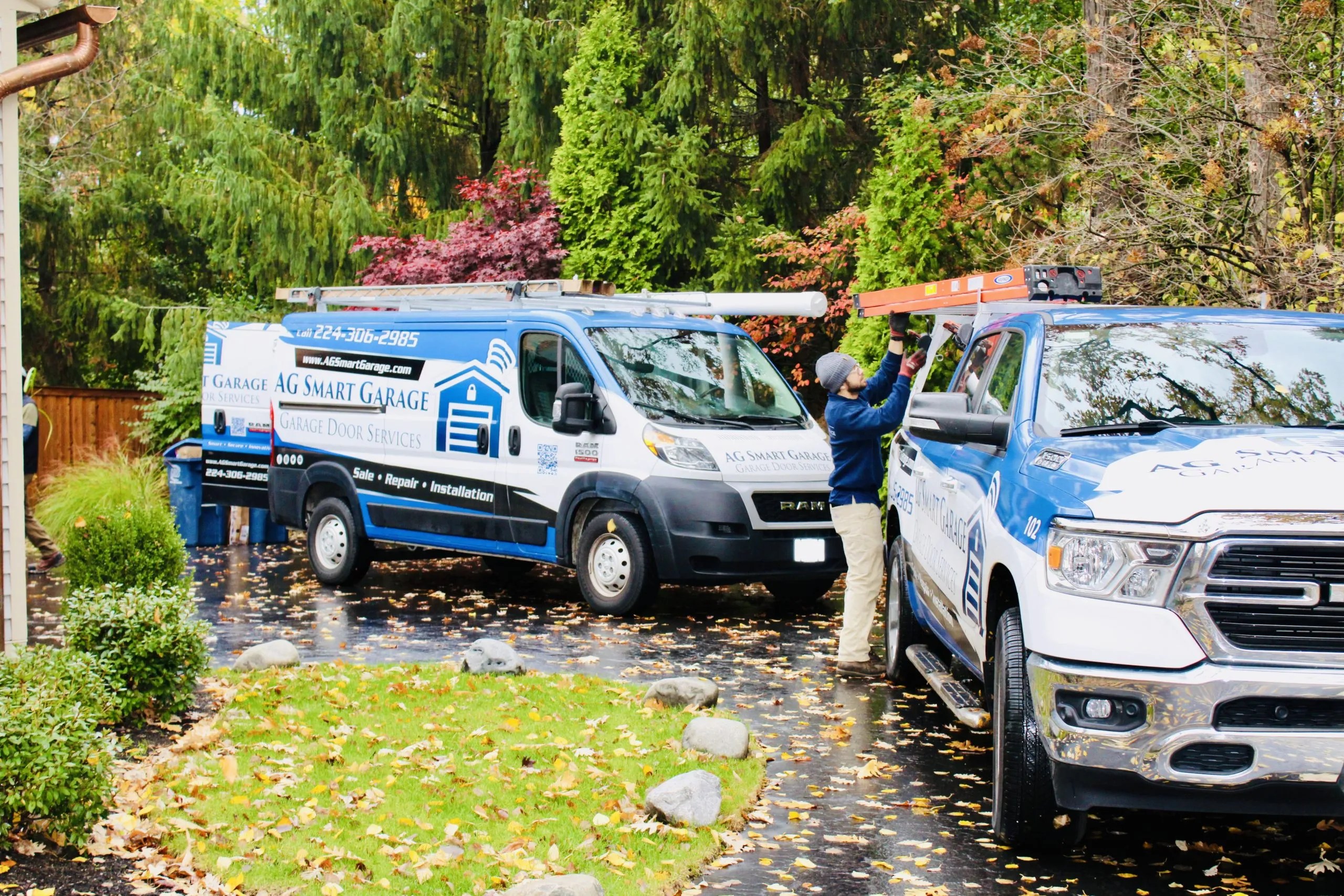 Pitched Ceiling Garage Doors - A Complex Installation - AG Smart Garage