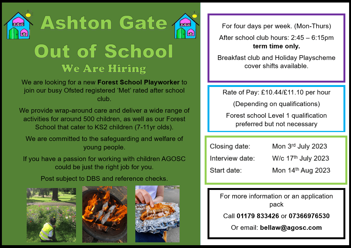 Our Vacancies Ashton Gate Out of School Care
