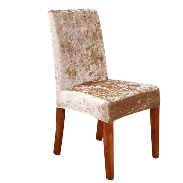 Durable Washable & Stretchable Dining Chair Covers in Silver Crushed