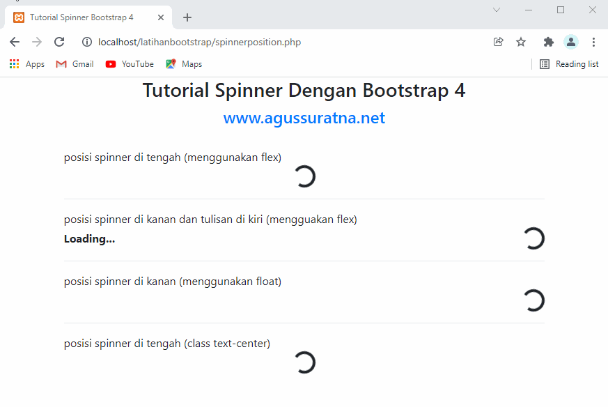 Tutorial Bootstrap 15 Spinners Bootstrap