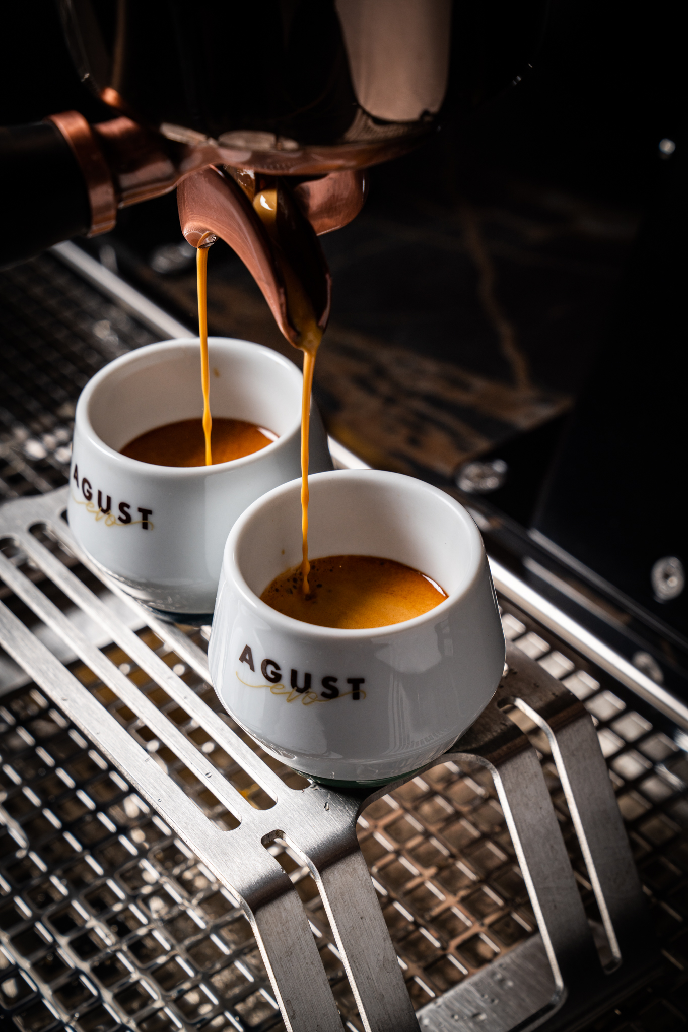 Set 4 espresso cups with Evo logo Caffè Agust