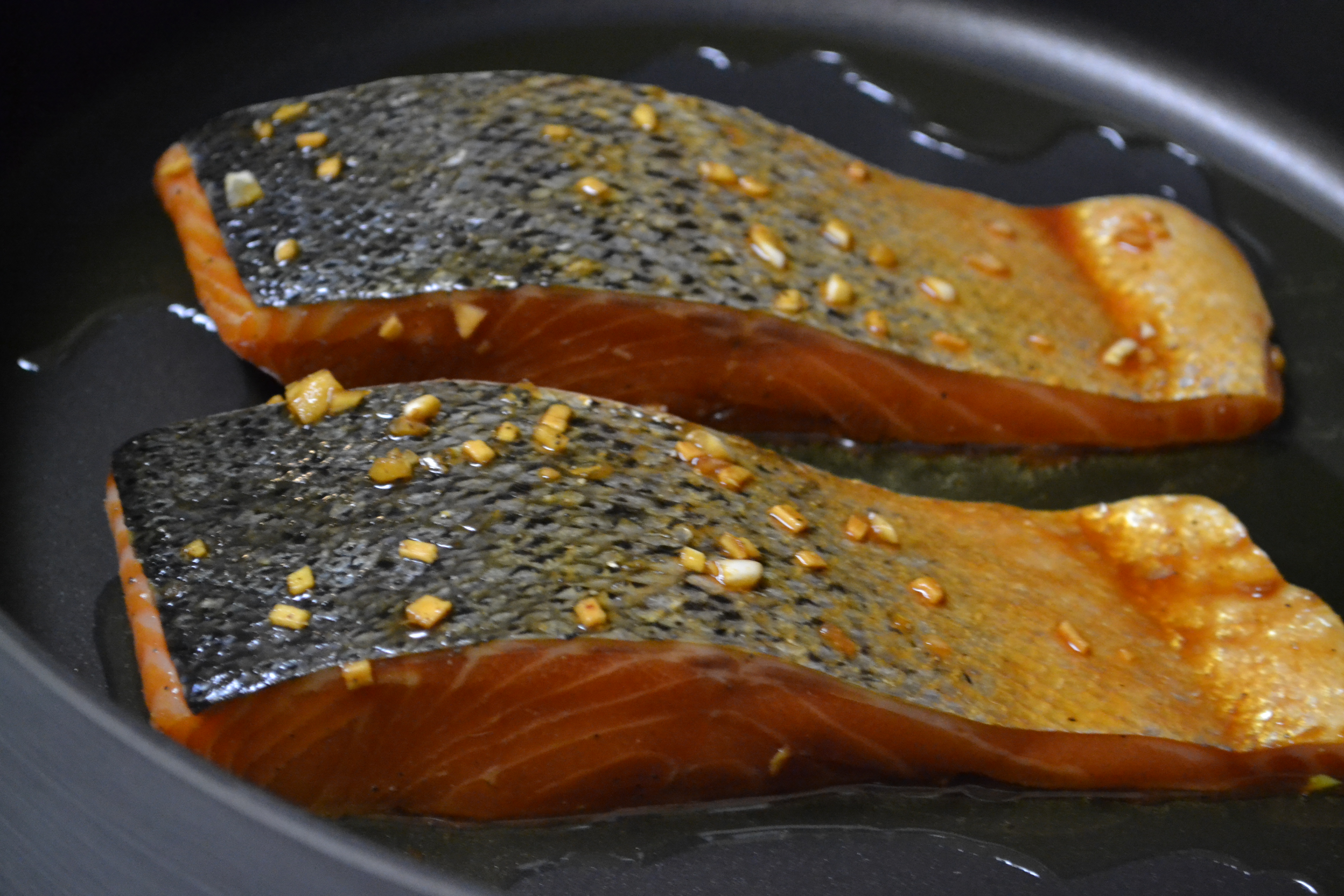 Sweet Chili Glazed Salmon with Sauteed Sugar Snap Peas A Hint of Wine