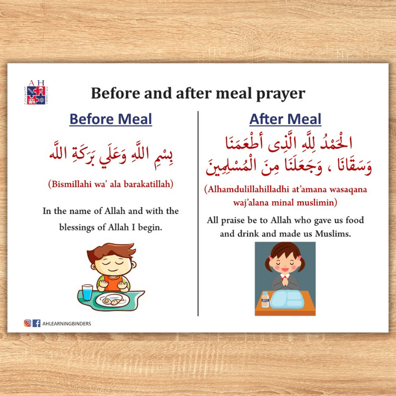 Before and after meal prayer - AH Learning Binders
