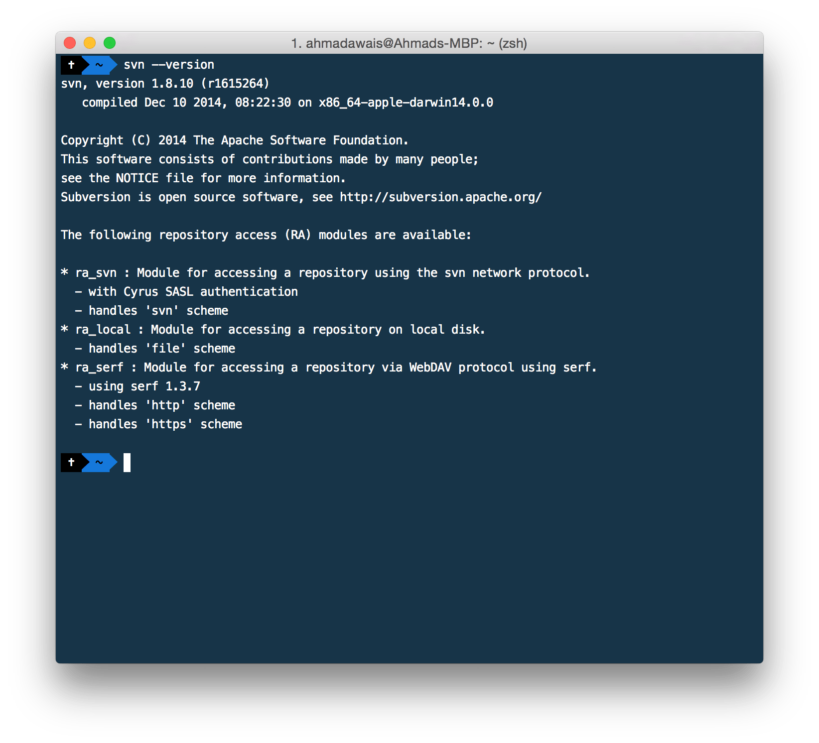 Installing SVN Subversion on Yosemite after removing the