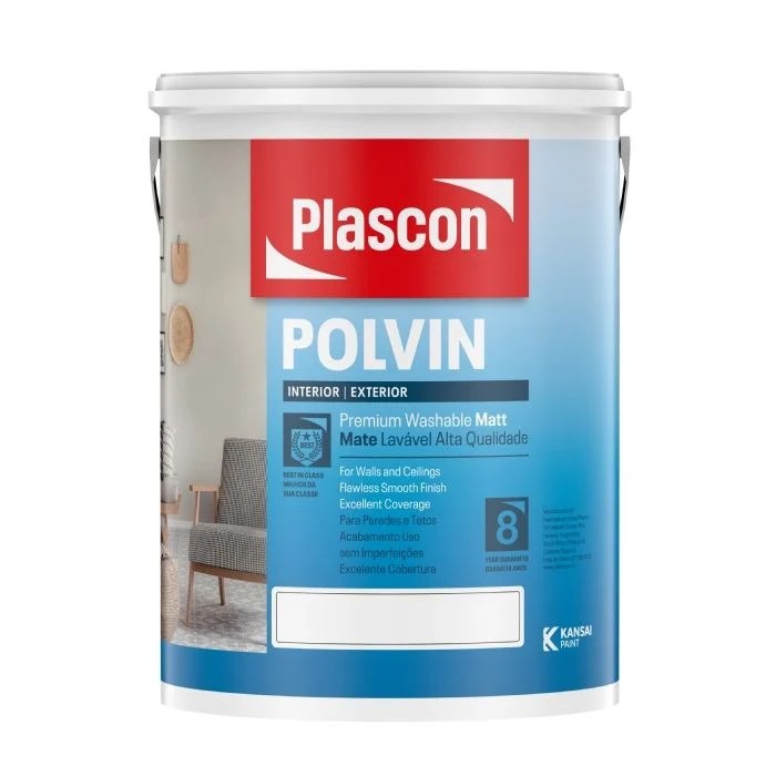 Plascon Polvin Super Acrylic 5L Black Ahmedia Paint & Hardware