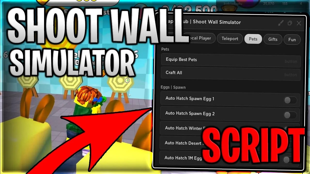 [ SUMMER] Shoot Wall Simulator Script Hack Auto Farm Auto Rebirth Hatch