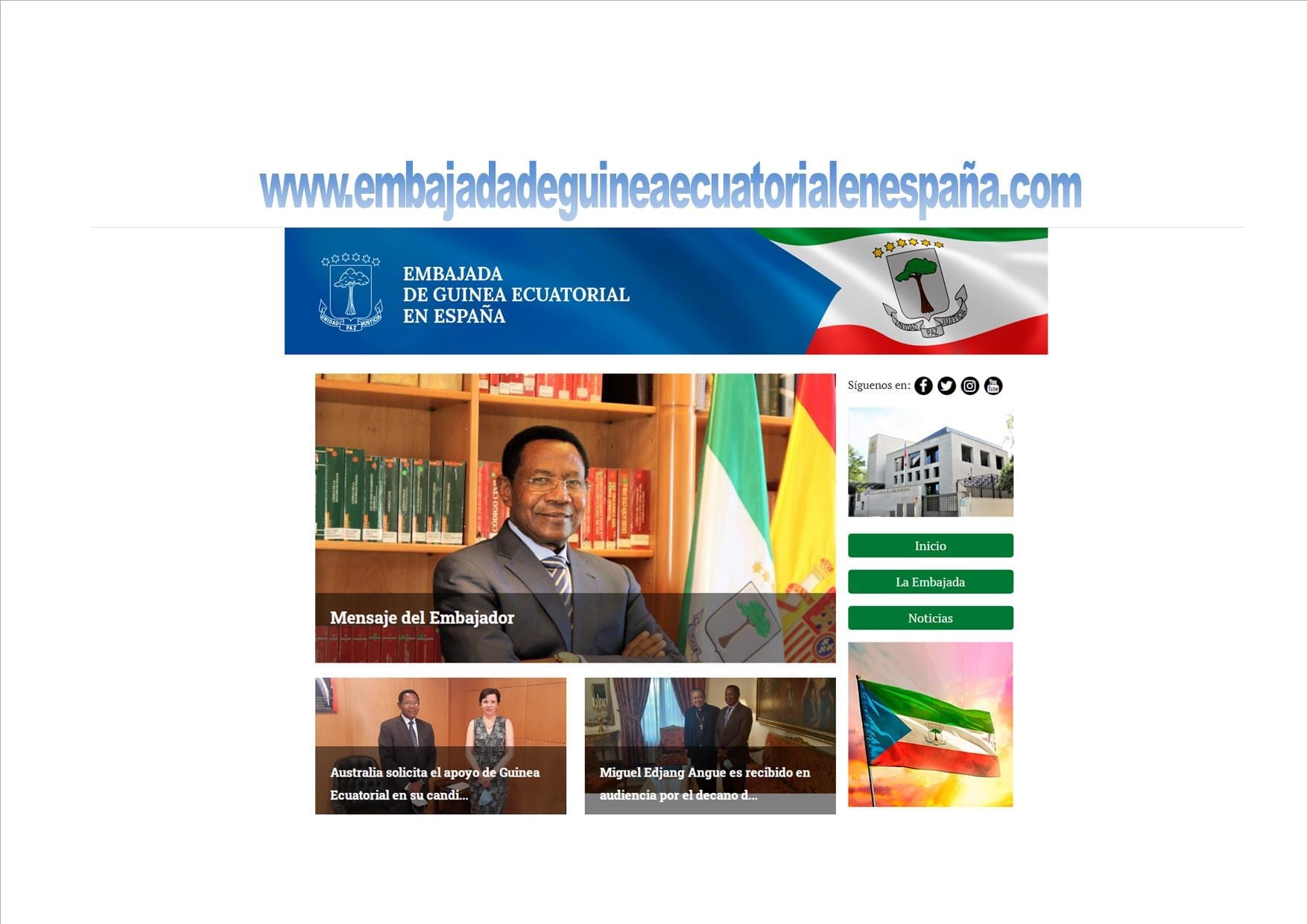 La Embajada de Guinea Ecuatorial en España cuenta con una nueva pagina