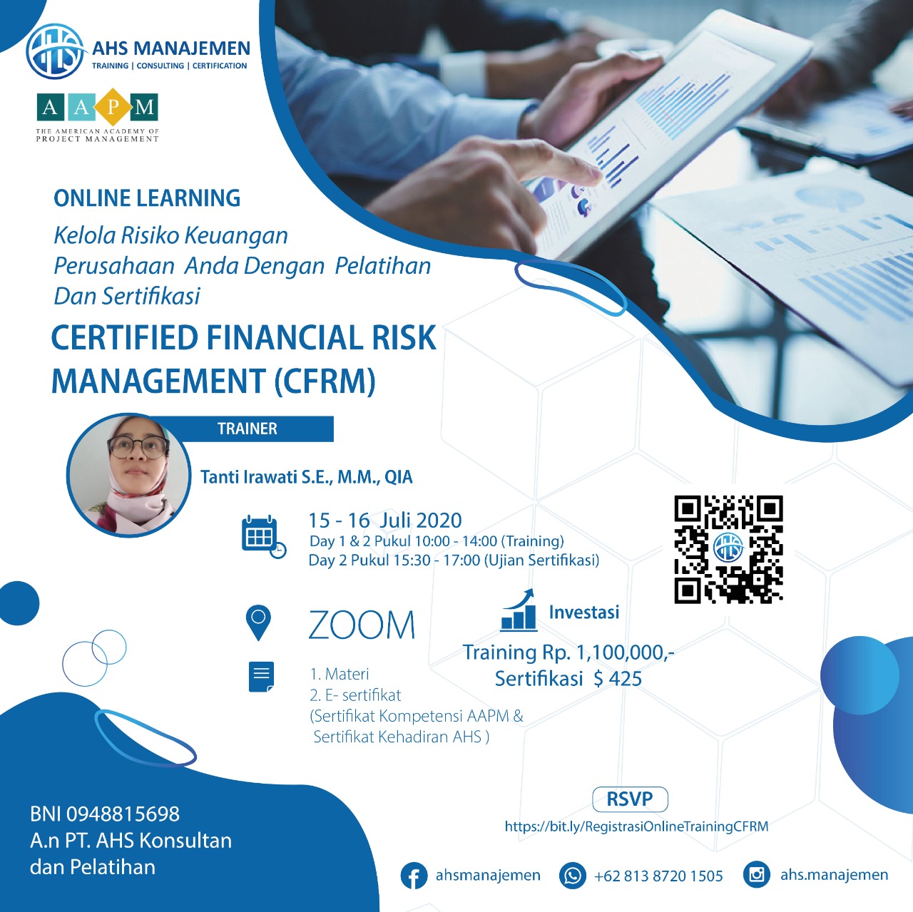 CERTIFIED FINANCIAL RISK MANAGEMENT CFRM (15 16 Juli