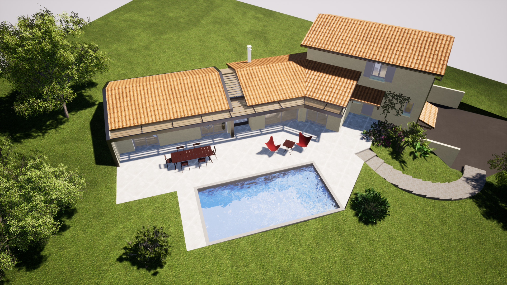 Extension avec verrière Saint Cyr au Mont d'Or AHVA Architectes