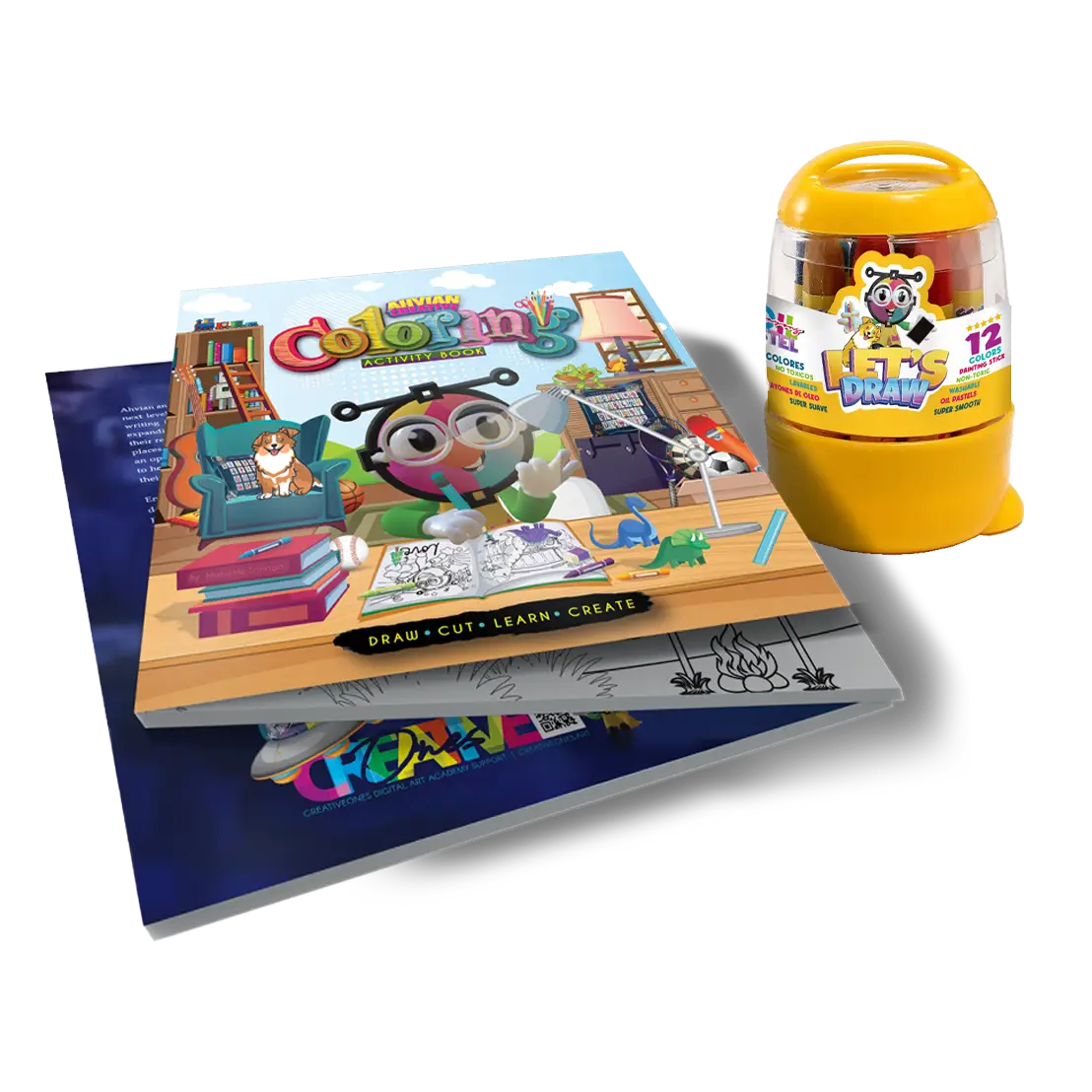 Coloring Book + Crayons Ahvian The Creative Series