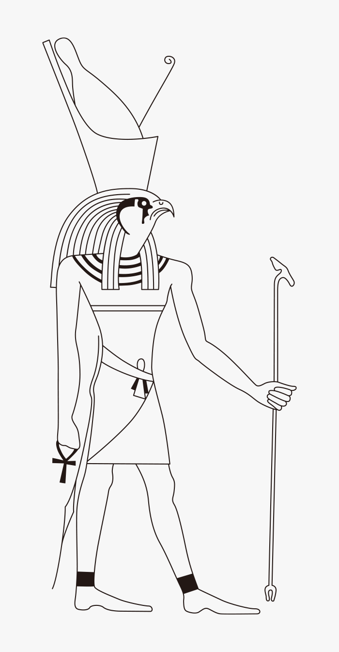 Egyptian Motif / God Horus / Egypt / Drawing ai illustrator file US