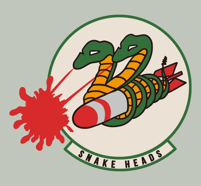 Snake Heads / Retro military patch ai illustrator file US5.00 each