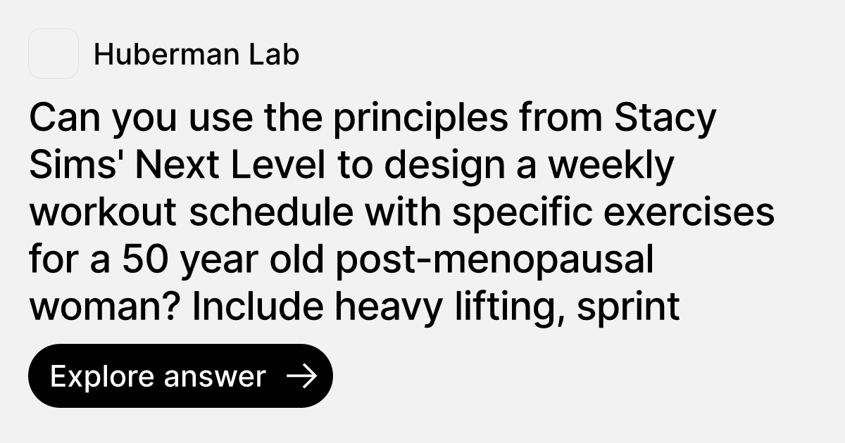 Can you use the principles from Stacy Sims' Next Level to design a