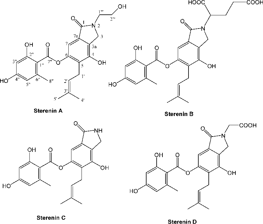 Figure 1 from Sterenin A, B, C and D, Novel 11βHydroxysteroid