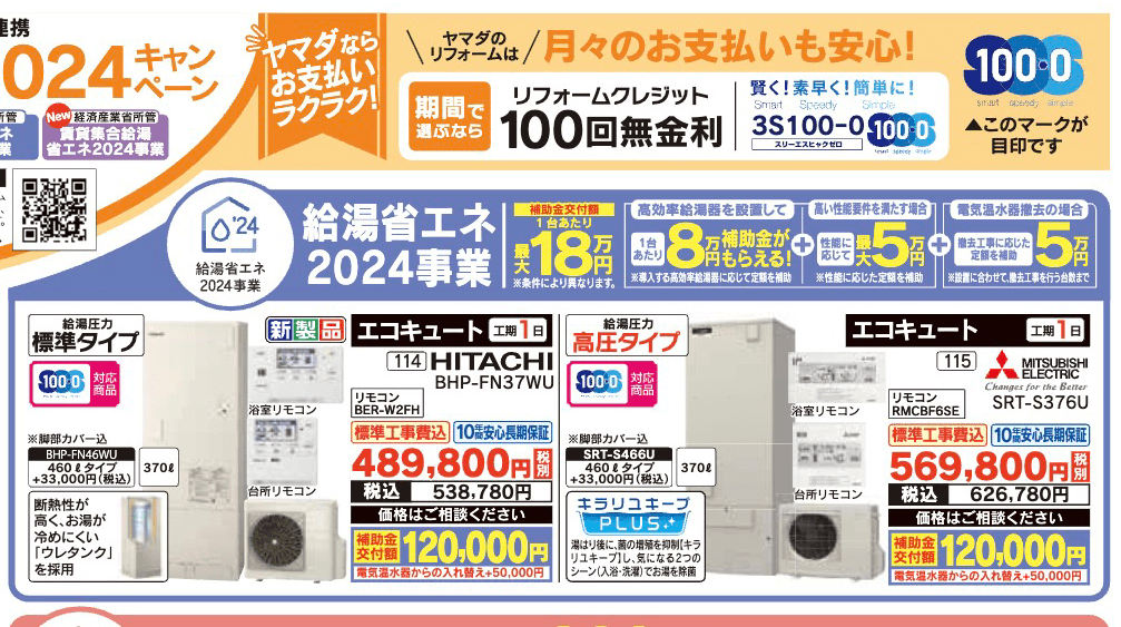 ケーズデンキでのエコキュート工事費込み価格は約55〜95万円！